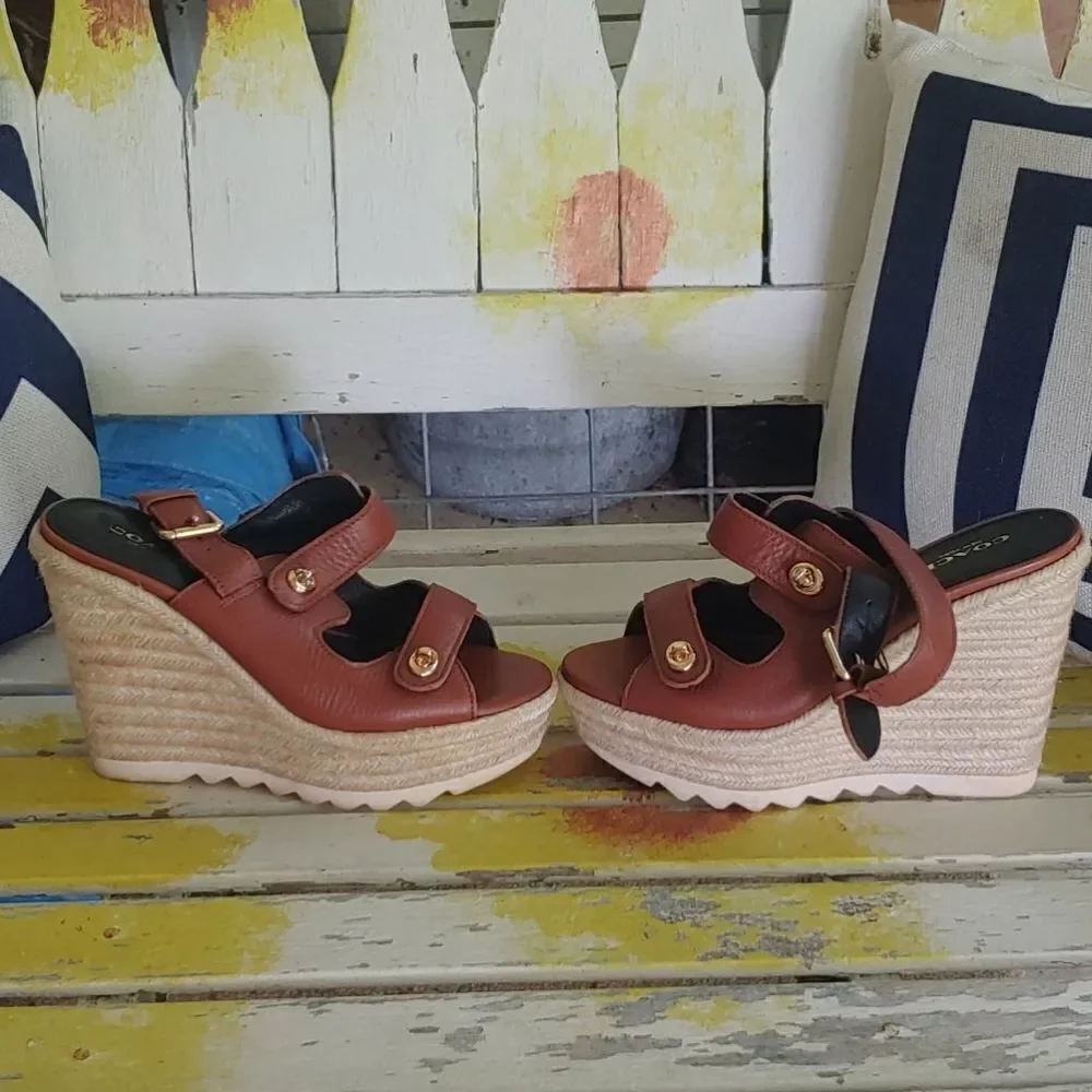 Authentic coach wedges(platform)soft buttery leather!